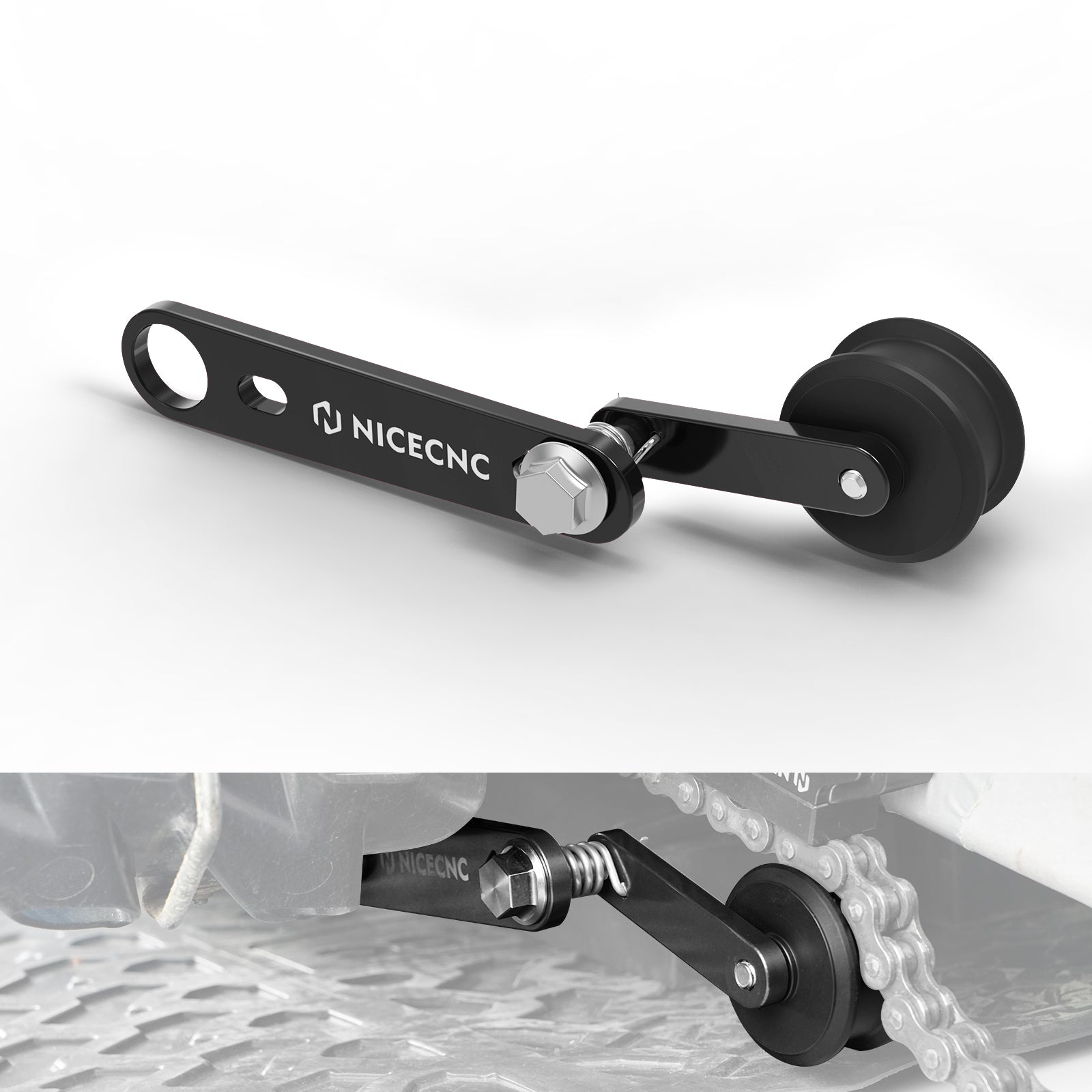 NICECNC Heavy Duty Kettenrollenspanner mit Feder Kompatibel mit Yamaha RAPTOR 700 2013-2021 2020 2019 2018 2017 2016, RAPTOR 700R 2013-2021 2020 2019 2018 2017 2016