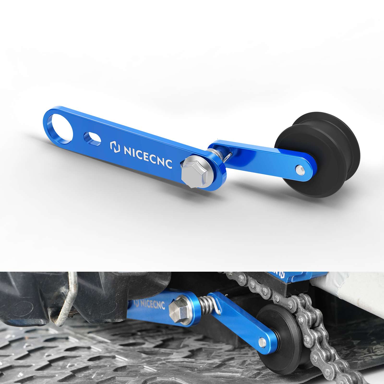 NICECNC Heavy Duty Kettenrollenspanner mit Feder Kompatibel mit Yamaha RAPTOR 700 2013-2021 2020 2019 2018 2017 2016, RAPTOR 700R 2013-2021 2020 2019 2018 2017 2016