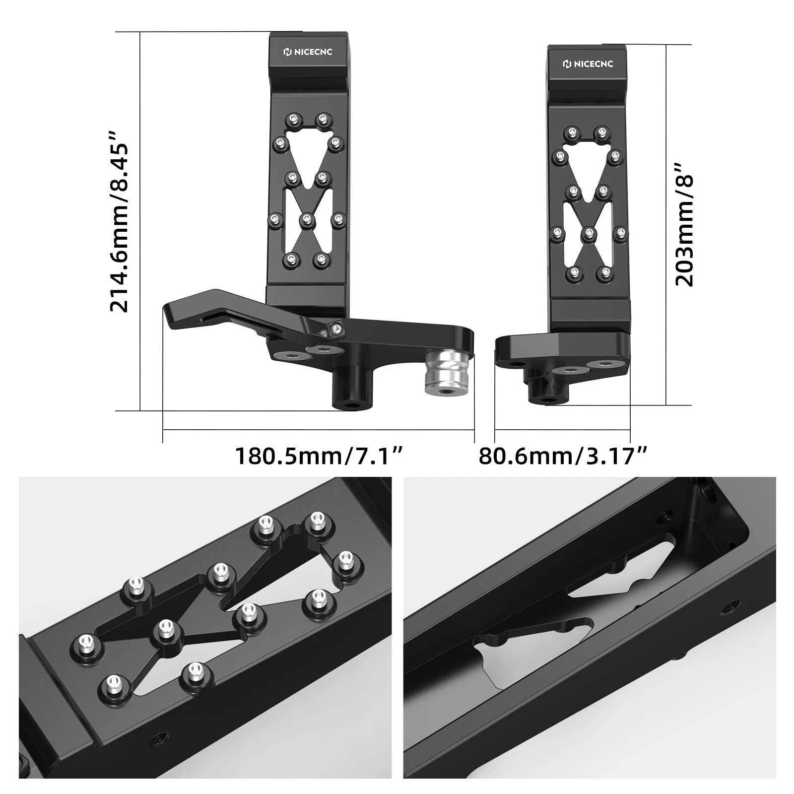 ATV Foot Pegs Footrest Pedals Assembly Kit For Yamaha Raptor 700 700R 2006-2023