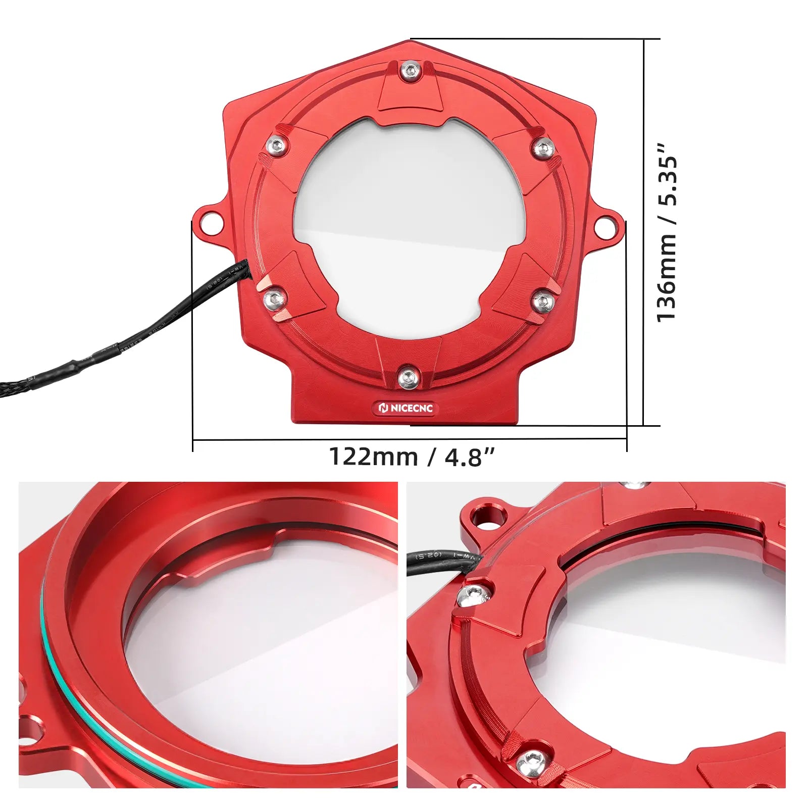 LED Cylinder Head Cam Shaft Cover w/Strip + Plug For Yamaha Raptor 700 R 06-26