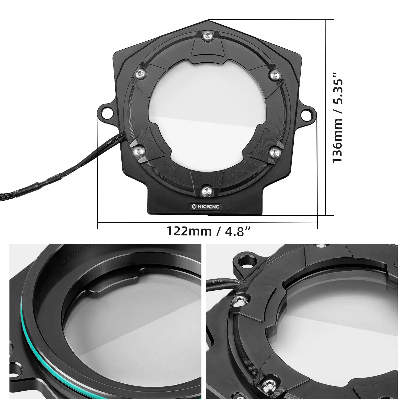 LED Cylinder Head Cam Shaft Cover w/Strip + Plug For Yamaha Raptor 700 R 06-26