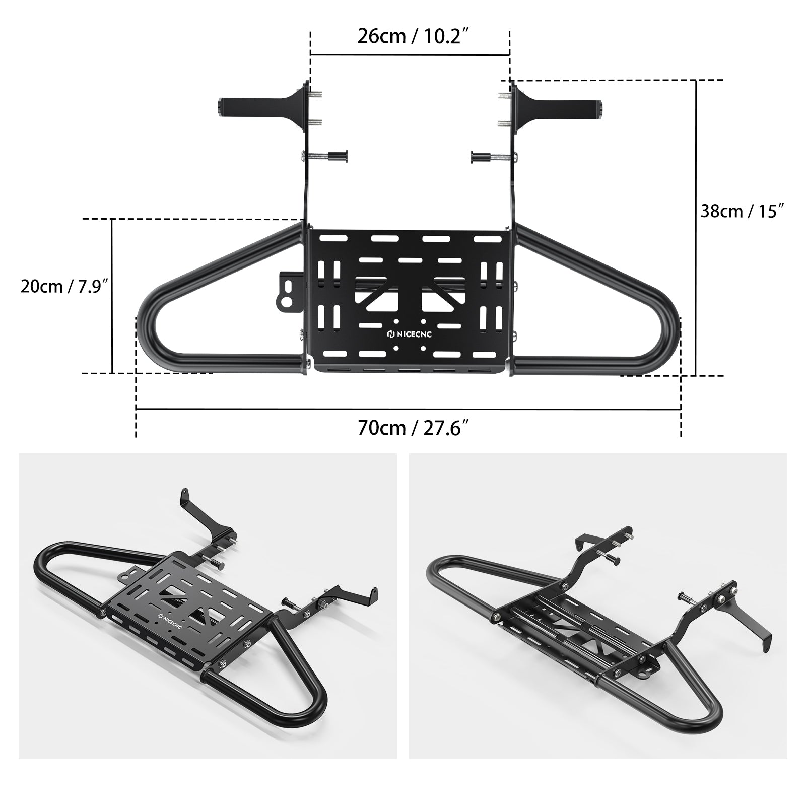 ATV Rear Grab Bar Luggage Rack For Yamaha Raptor 700/700R 2006-2024