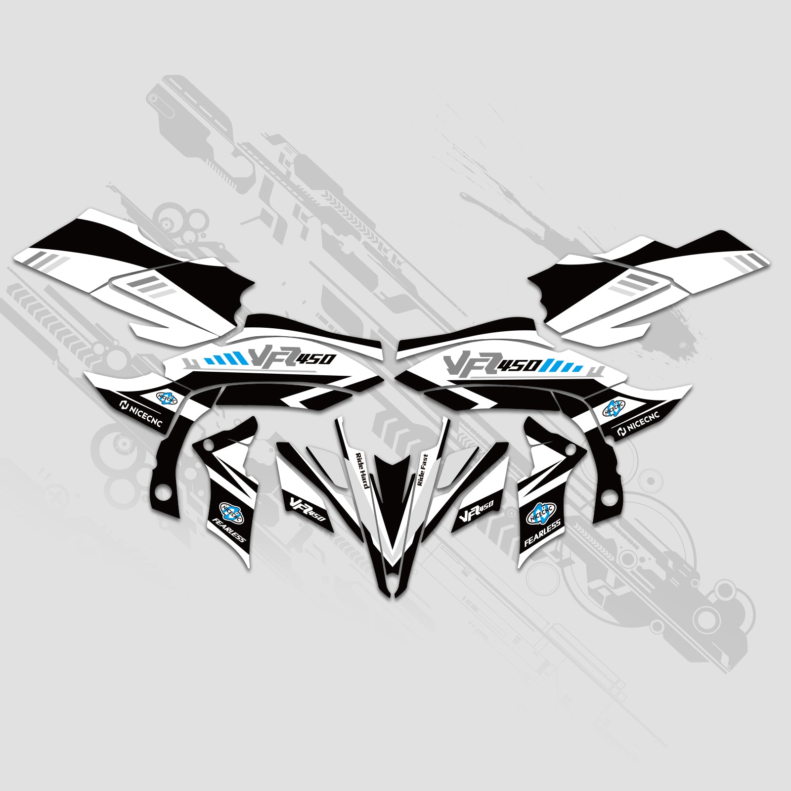 ATV Full Graphics Decals Stickers Kit For YAMAHA YFZ450R YFZ450X 2009-2013