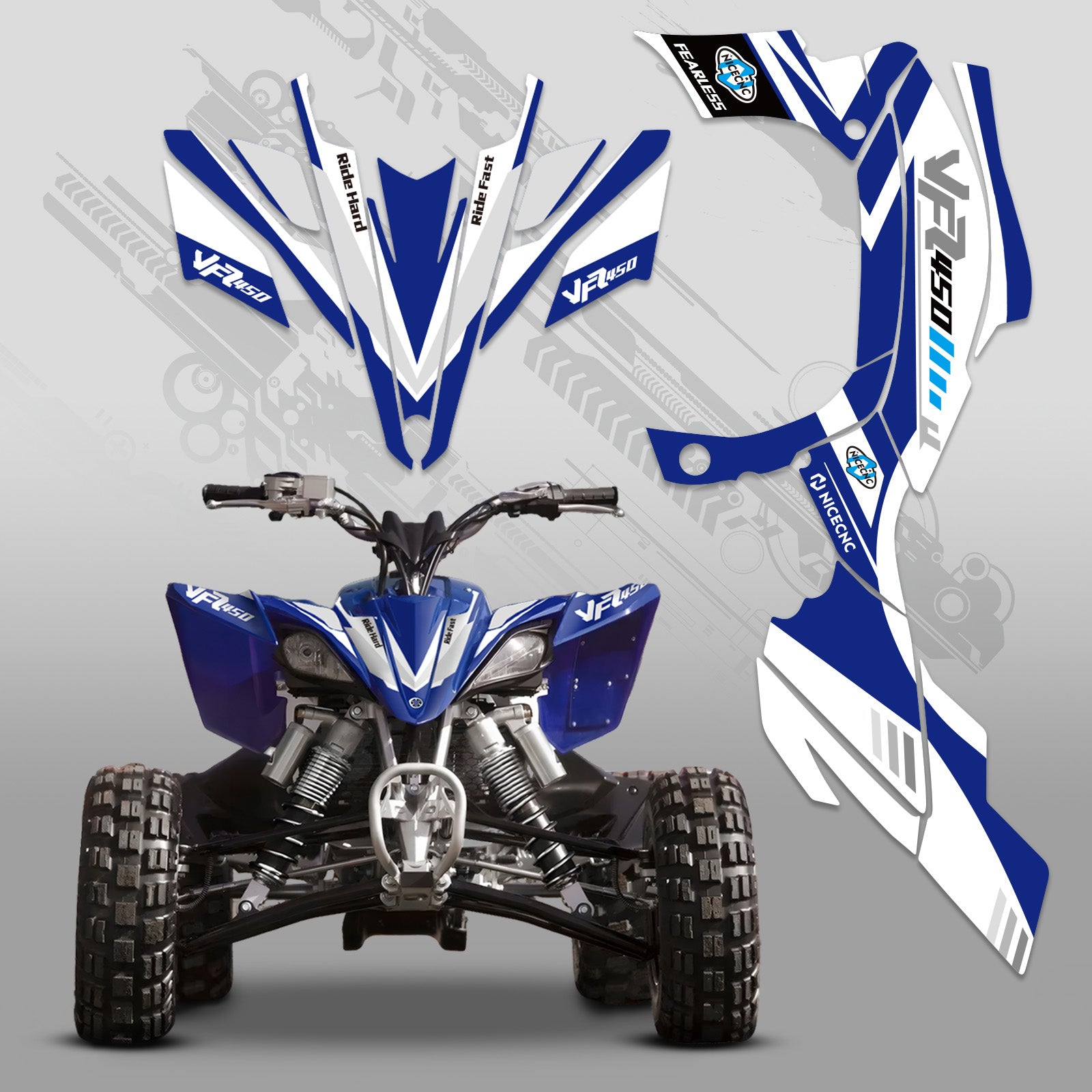 ATV Full Graphics Decals Stickers Kit For YAMAHA YFZ450R YFZ450X 2009-2013