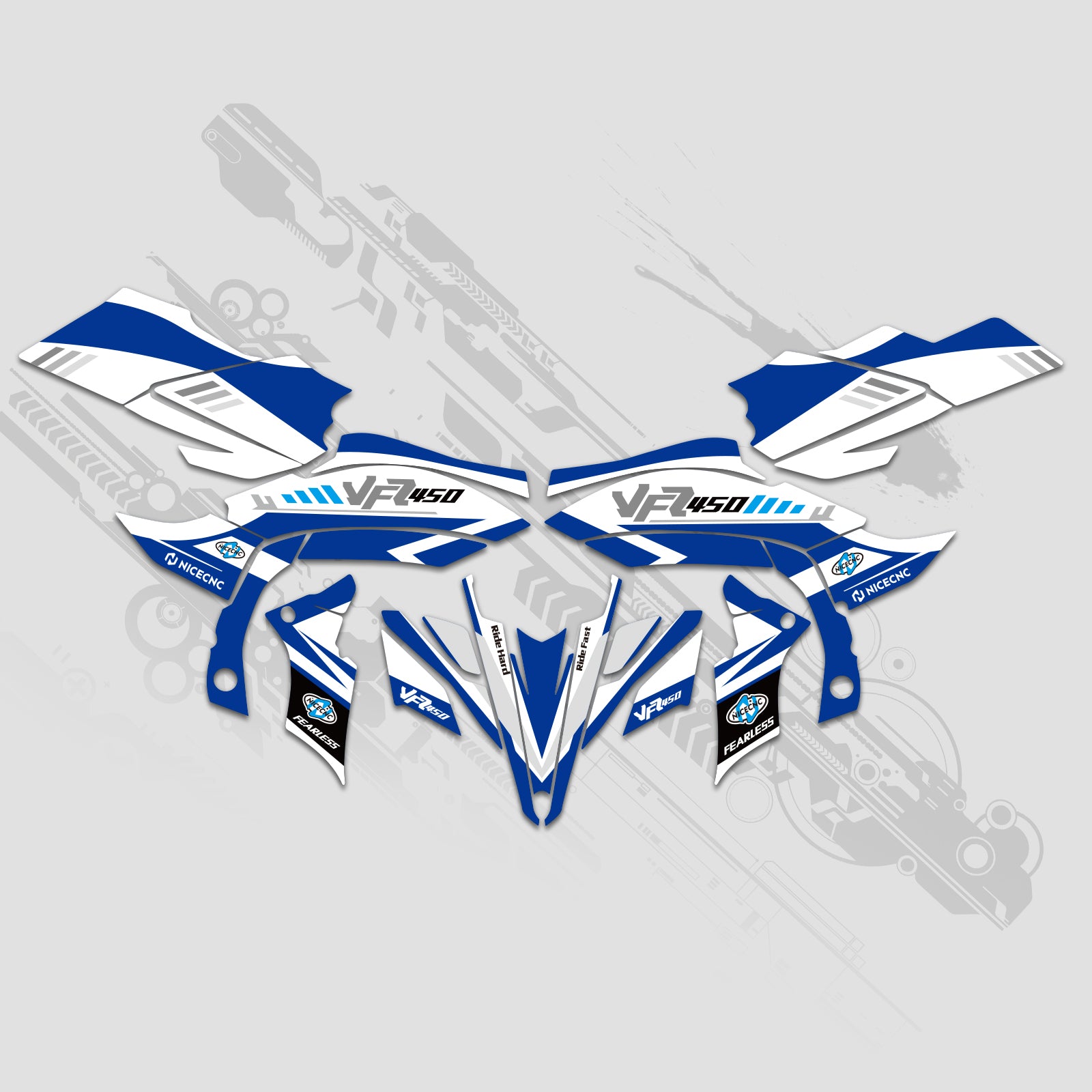 ATV Full Graphics Decals Stickers Kit For YAMAHA YFZ450R YFZ450X 2009-2013