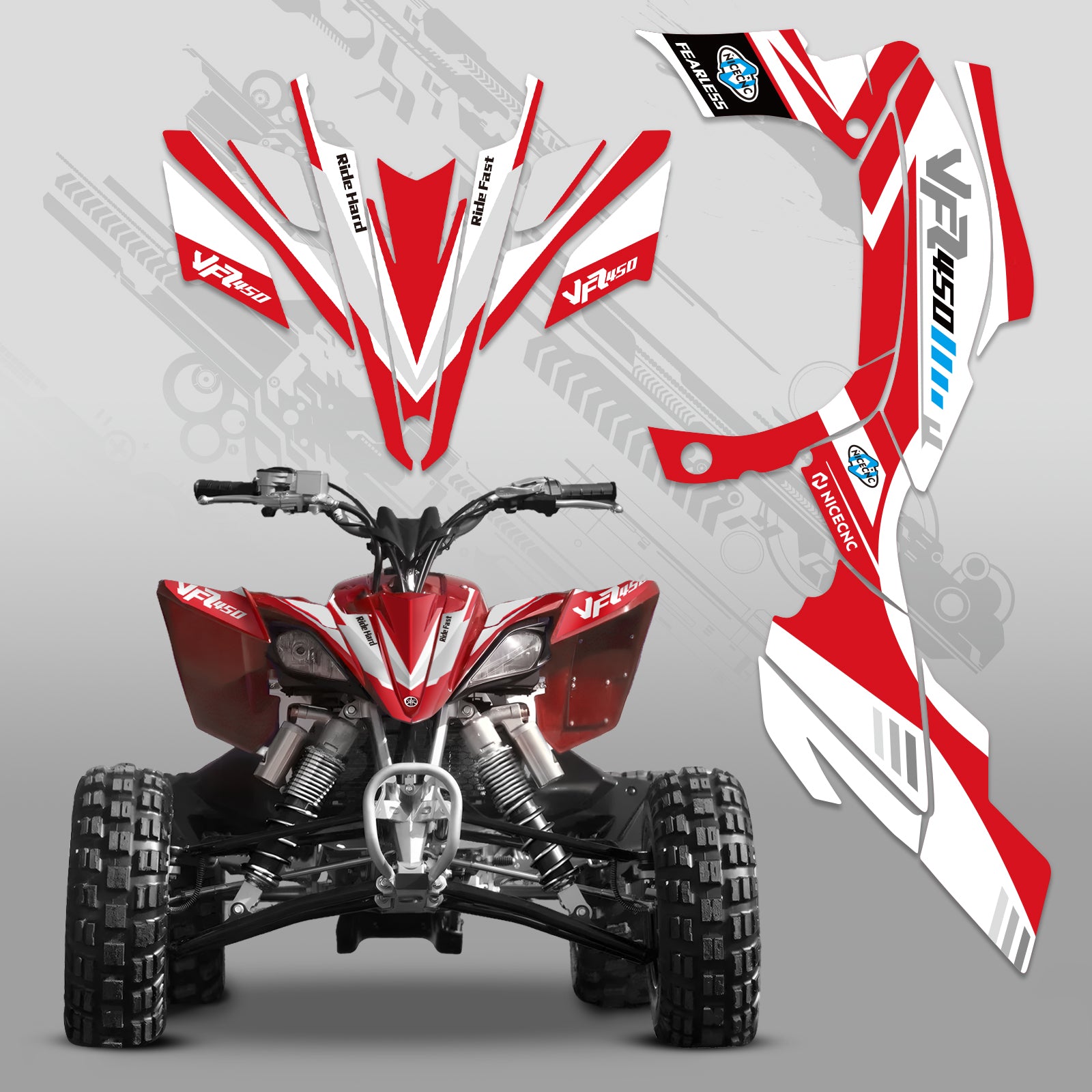 ATV Full Graphics Decals Stickers Kit For YAMAHA YFZ450R YFZ450X 2009-2013