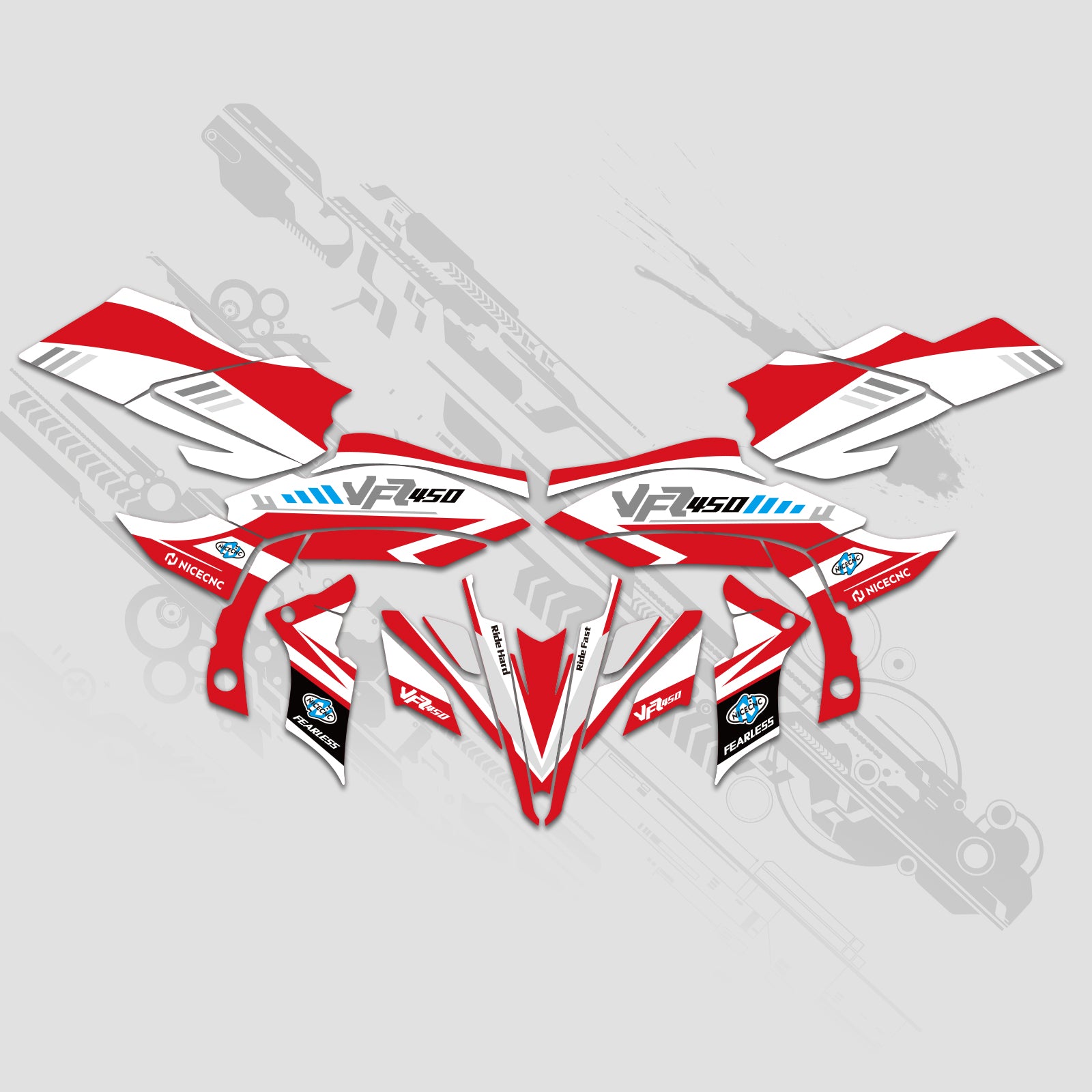 ATV Full Graphics Decals Stickers Kit For YAMAHA YFZ450R YFZ450X 2009-2013