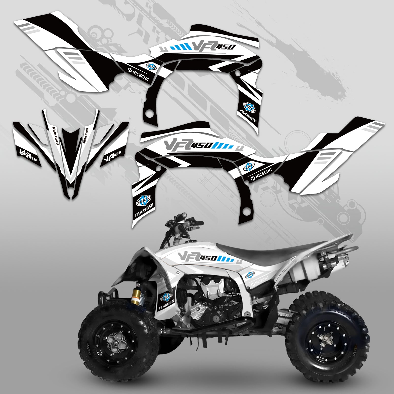ATV Full Graphics Decals Stickers Kit For YAMAHA YFZ450R YFZ450X 2009-2013