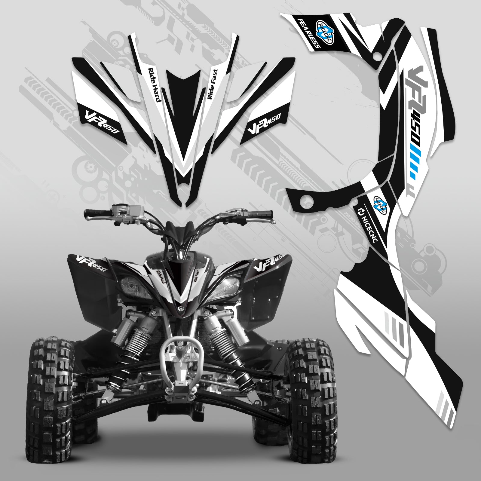 ATV Full Graphics Decals Stickers Kit For YAMAHA YFZ450R YFZ450X 2009-2013