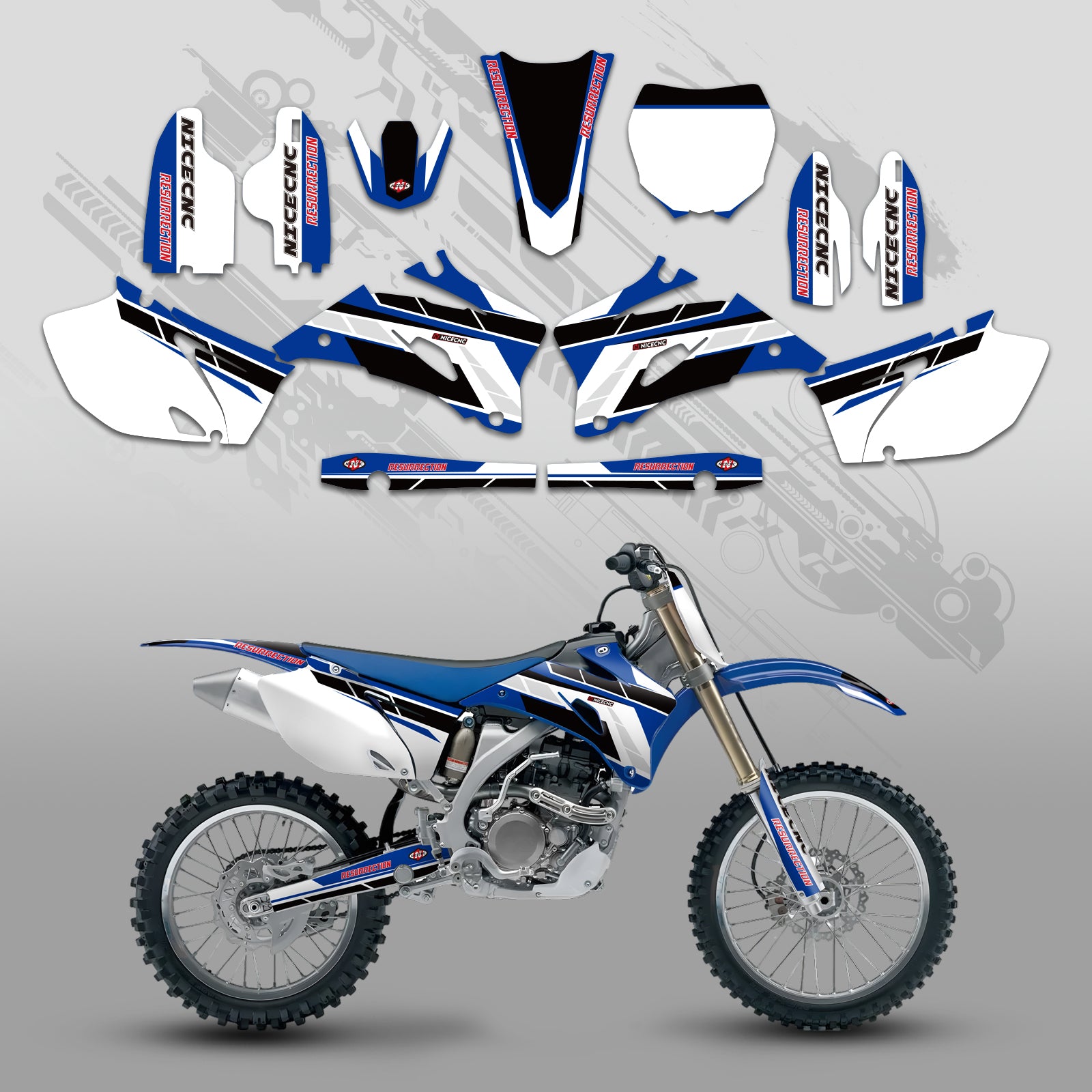 Motorcycle Full Graphics Decals Stickers Set For YAMAHA YZ250F / YZ450F 2006-2009