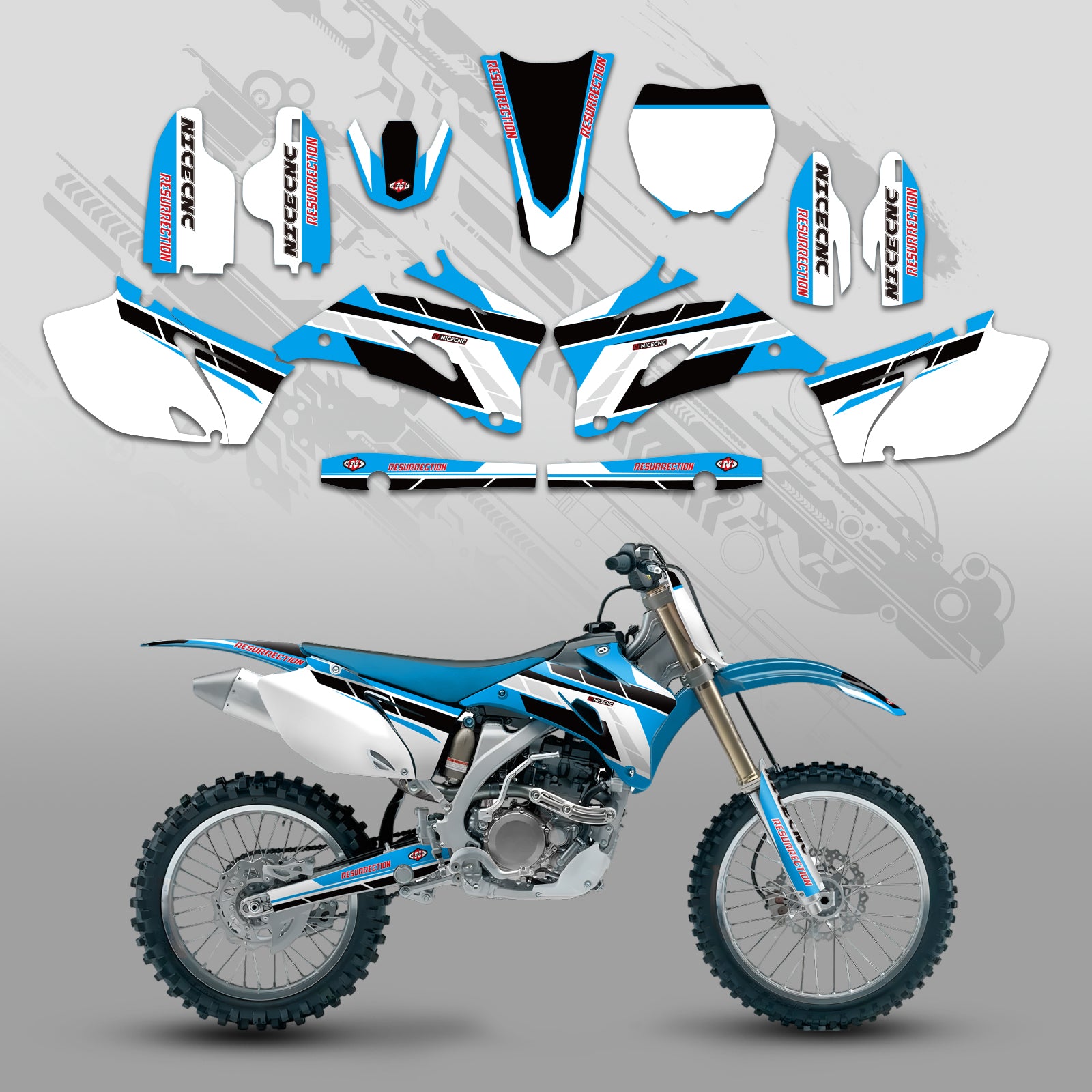 Motorcycle Full Graphics Decals Stickers Set For YAMAHA YZ250F / YZ450F 2006-2009