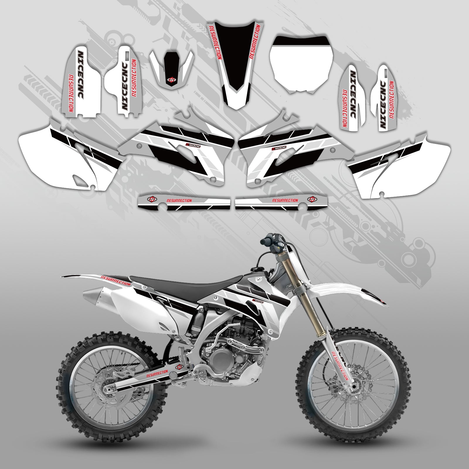 Motorcycle Full Graphics Decals Stickers Set For YAMAHA YZ250F / YZ450F 2006-2009