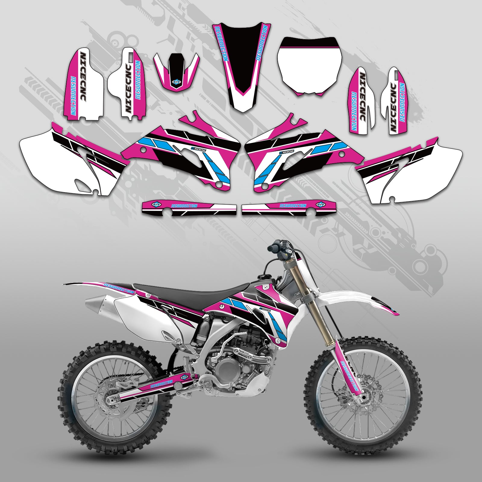 Motorcycle Full Graphics Decals Stickers Kit For YAMAHA YZ250F YZ450F 2006-2009