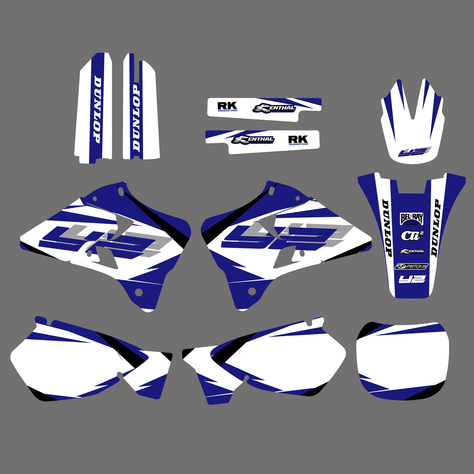 Team Graphics Backgrounds Decals For Yamaha YZ125 YZ250 1996-2001