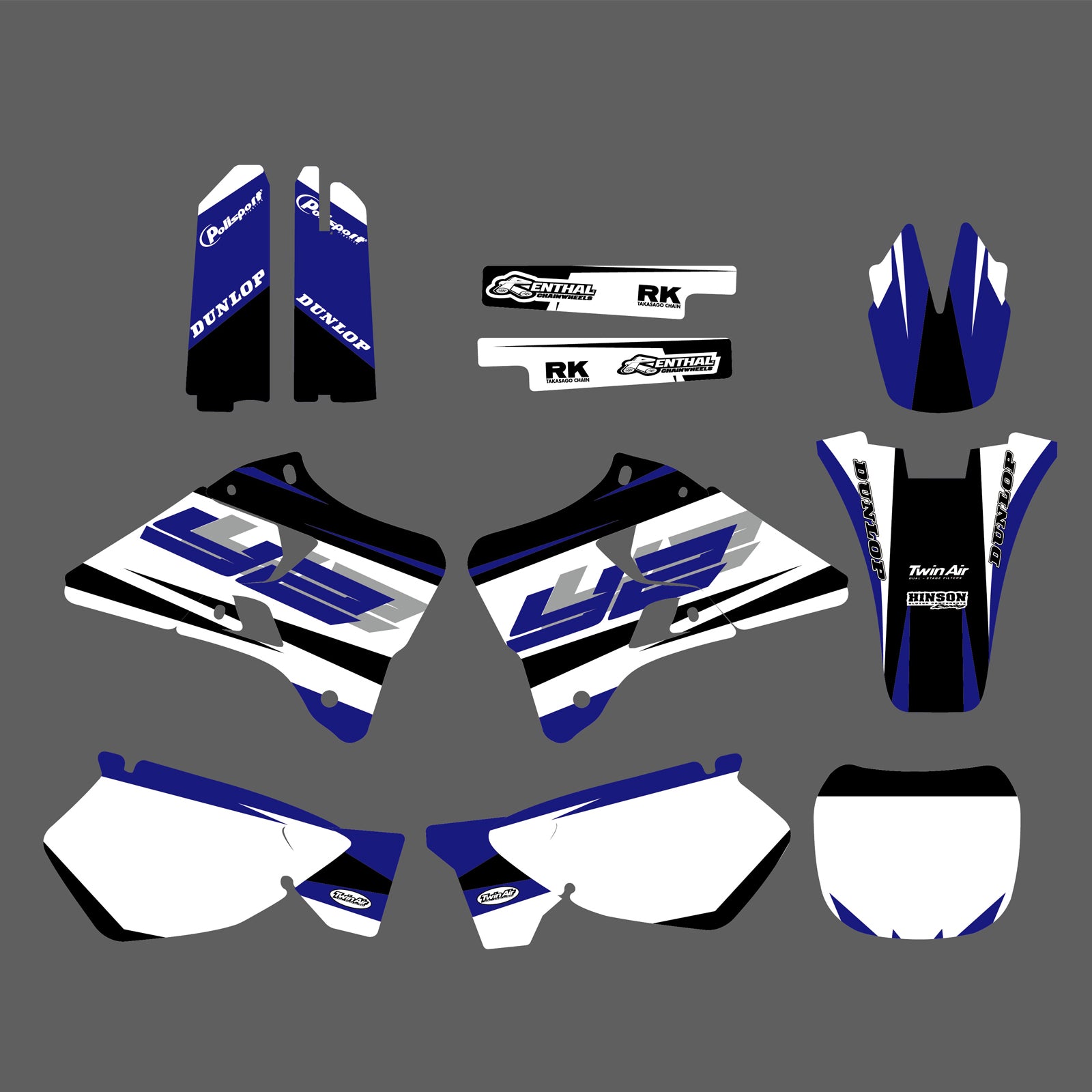 Team Graphics Backgrounds Decals For Yamaha YZ125 YZ250 1996-2001