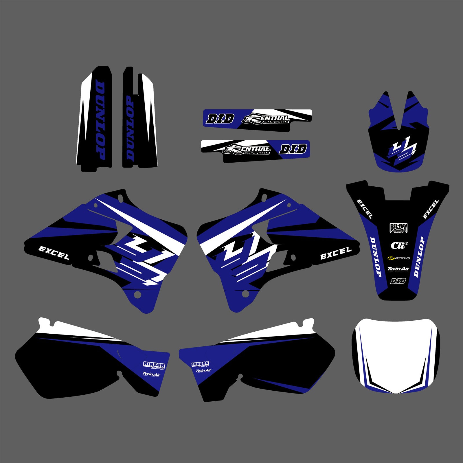 Team Graphics Backgrounds Decals For Yamaha YZ125 YZ250 1996-2001