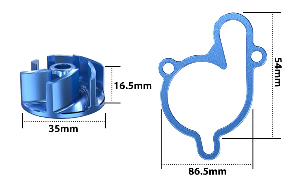 Oversized Water Pump Impeller Cooler For Yamaha YZ85