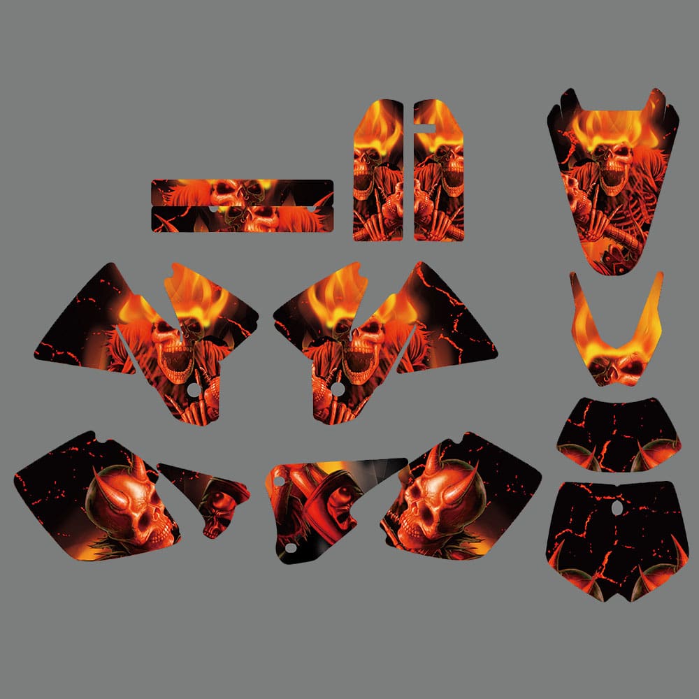 KTM 125-400 EXC Graphics Full Size Models Fairin Decals