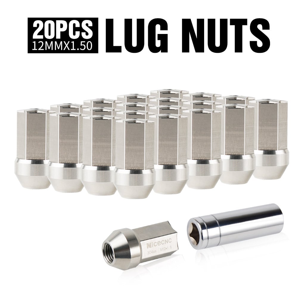 20PCS Lug Nuts Bulge Acorn 12 x 1.5 For Ford Focus Escape Taurus