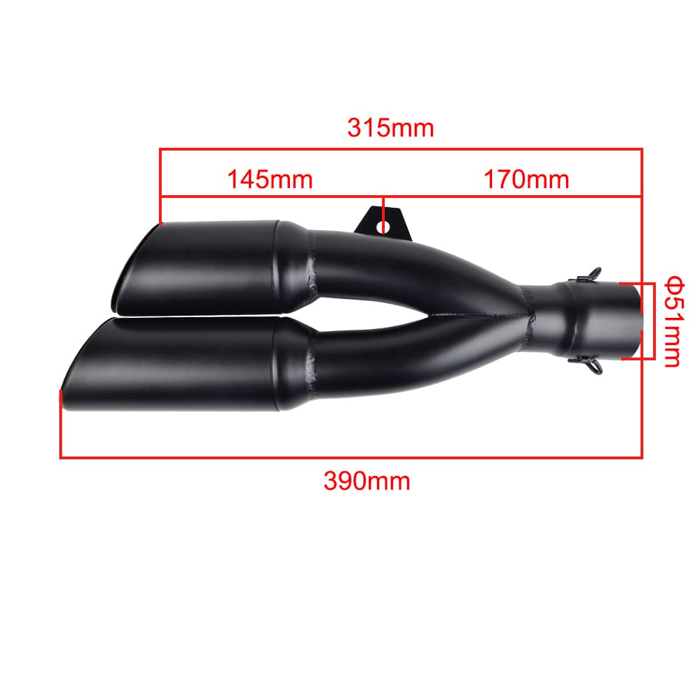 Exhaust Pipe Slip On Muffler 38-51mm Dual Outlet GP