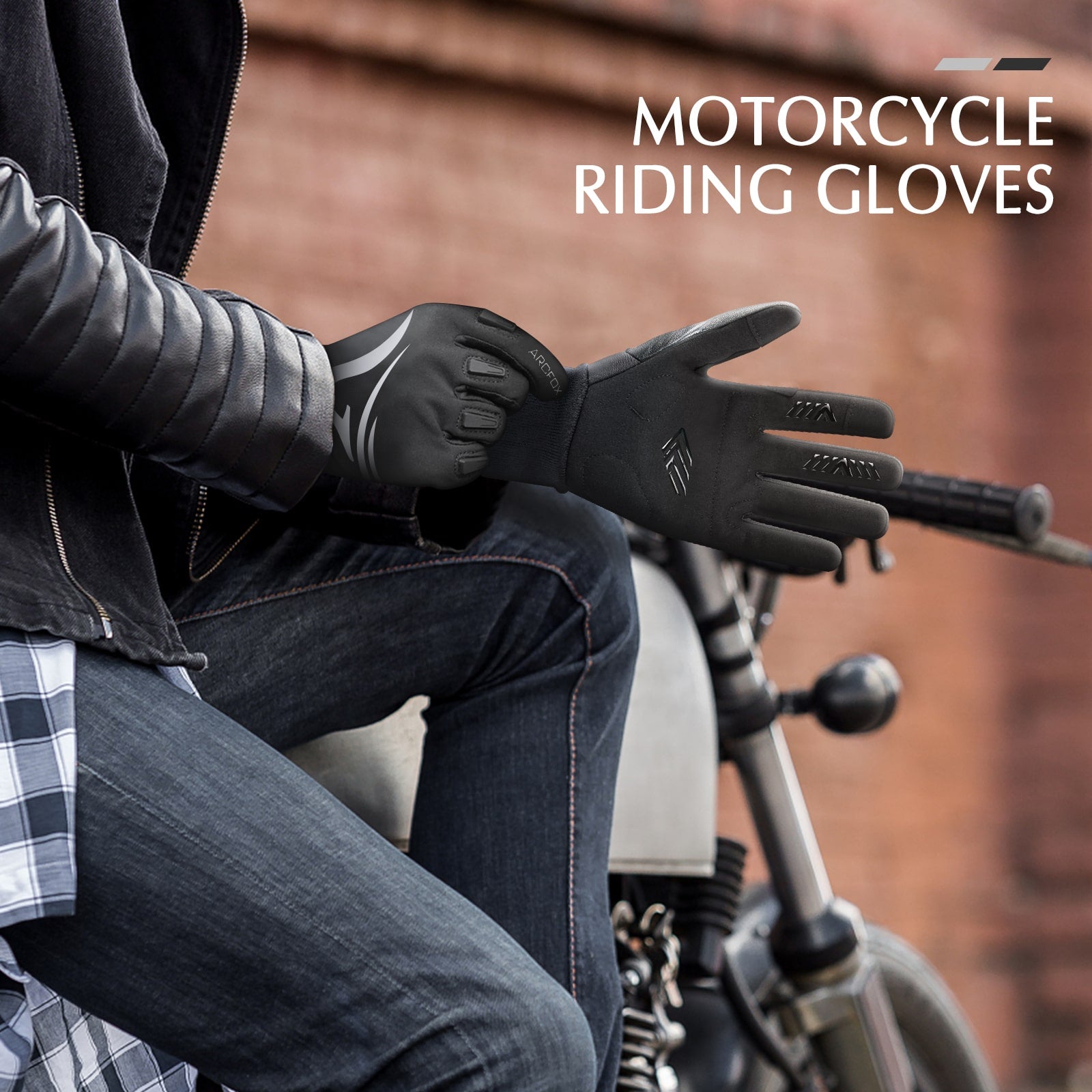 Arcfox Motorcycle Off-road Riding Gloves Non-slip Shock Absorption Warm Lining Fall Winter